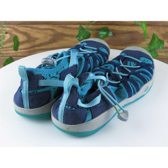 KEEN Sz 4 Shoes Girls Youth Strappy Blue Synthetic Drawstring - Picture 6 of 10
